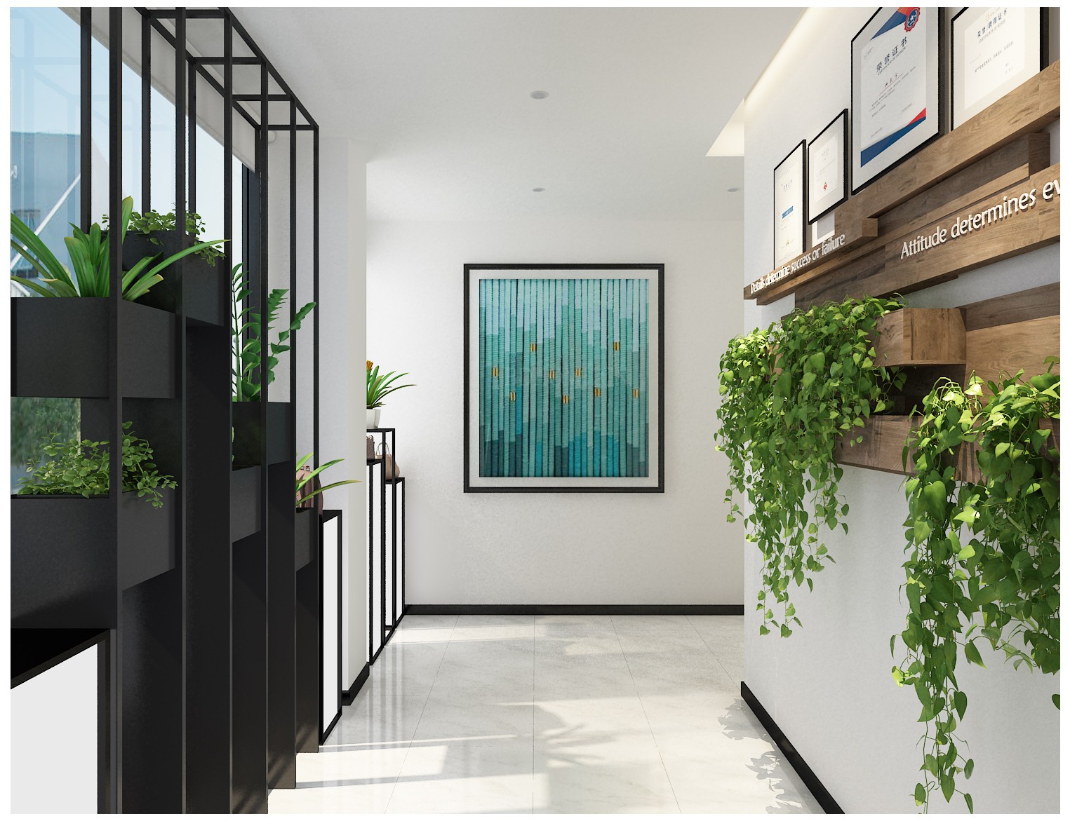 清新綠植辦公室裝修設計-第2張圖片-上海古都建筑設計集團