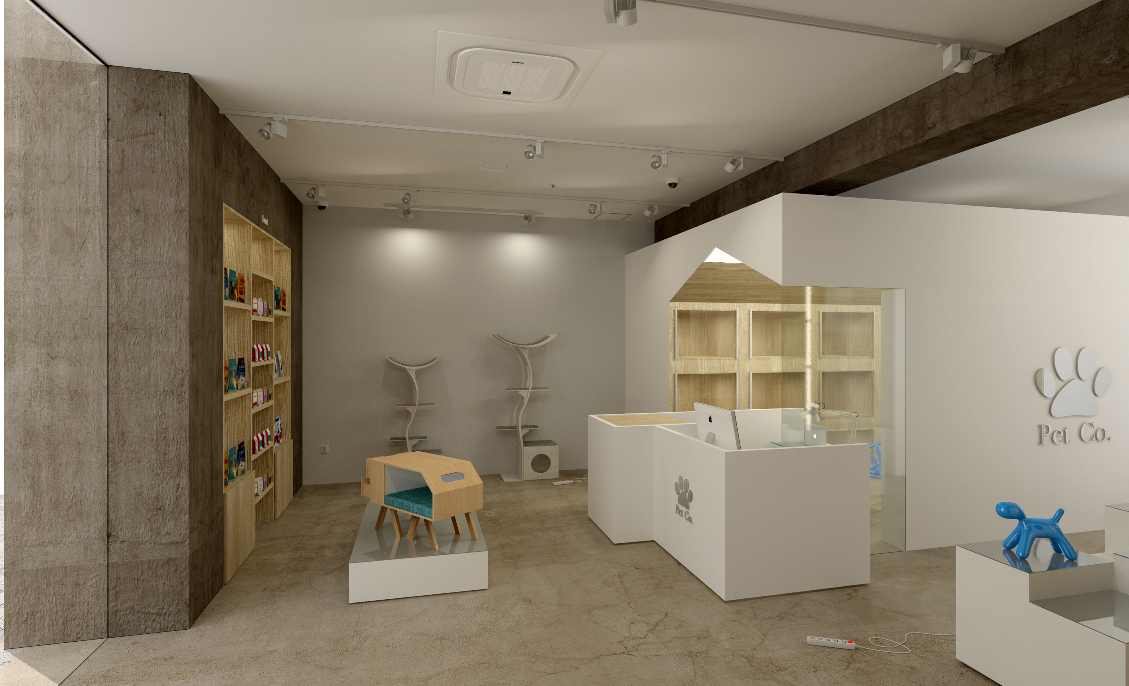 簡約風格寵物一體店裝修設計-第3張圖片-上海古都建筑設計集團 簡約風格寵物一體店裝修設計-第3張圖片-上海古都建筑設計集團