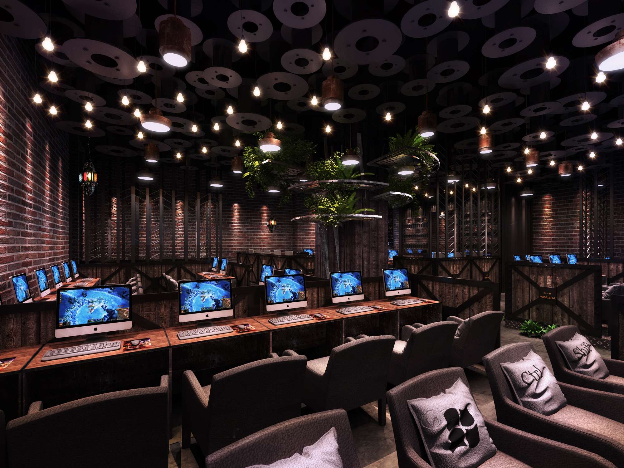 原木復古風格網吧裝修設計-第3張圖片-上海古都建筑設計集團 原木復古風格網吧裝修設計-第3張圖片-上海古都建筑設計集團